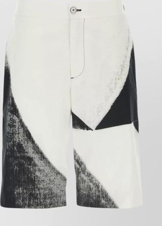 Alexander McQueen unique print cotton bermuda shorts