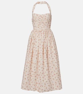 Markarian Leia floral pleated cotton midi dress