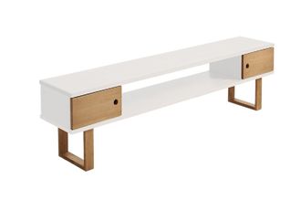 HOGAR 24 Mueble Tv &oacute; Mesa de televisi&oacute;n 180 en color Blanco y Encerado