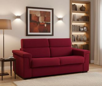 Dmora Sof&aacute; Fijo 2 Plazas Onesta, Sof&aacute; Lineal Para Sal&oacute;n, Acolchado, Desenfundable, Calidad 100% Made In Italy, 205x95 H100 Cm, Rojo - Dmora