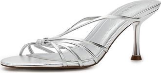Steve Madden Edna Womens Sandals Silver Leather : 8.5 M