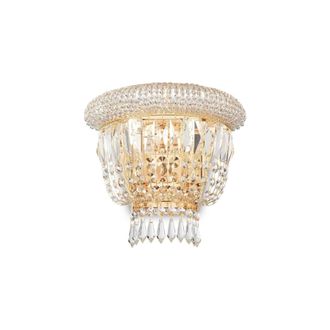 Netlighting Dubai 2 Light Wall Light Brass E14 in Yellow