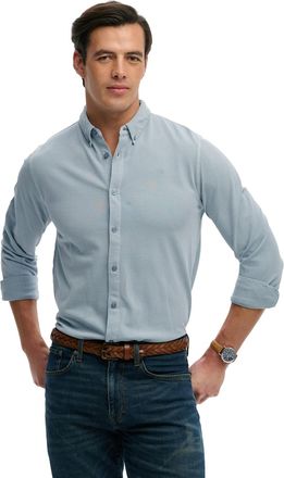 Superdry Lange mouwen overhemd Superdry effen lichtblauw