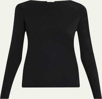 Wolford Pure Bateau-Neck Jersey Top
