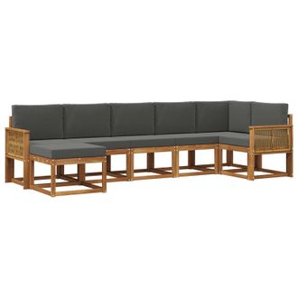 vidaXL Conjunto De Sof&aacute;s De Exterior 7 Pcs Natural Y Antracita Vidaxl