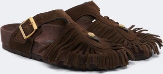 Etro x Birkenstock Gizeh fringed suede sandals