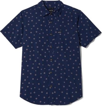 Brixton Charter Print S/S Woven Hemd f&uuml;r Herren | blau