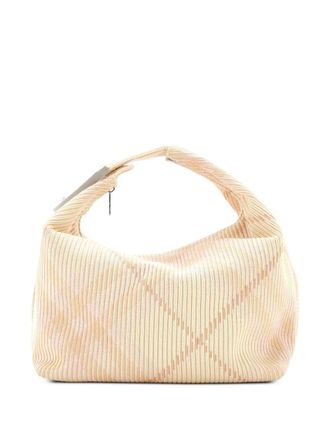 Burberry Peg Handle Bag Knit Check Fabric Medium hobo bag - Multicolour