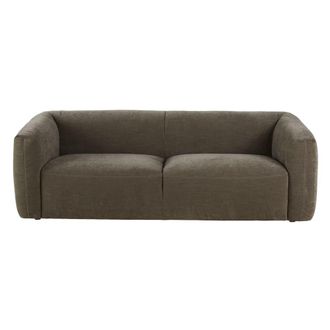 Maisons du monde Sof&aacute; de 3 plazas de tela aterciopelada reciclada verde gris