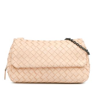 Bottega Veneta Pre-owned Womens Mini Intrecciato Expandable Chain Crossbody - Nude Leather - One Size