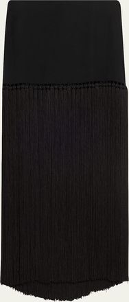 Michael Kors Tassel Wool Gabardine Maxi Skirt