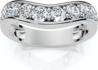Pompeii3 5/8Ct Diamond Curved Wedding Anniversary Band 14k Gold Lab Grown