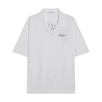Givenchy Poplin Shirt with Stamp Print - male - Givenchy - Short Sleeve Shirts - White - XL - Shirts