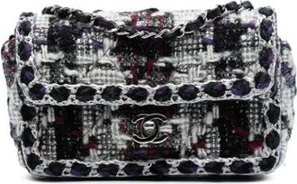 Chanel Pre-owned Quilted Tweed Flap Bag - Dames - Vintage Schoudertas - Zwart - ONE Size - Tweed - Vintage