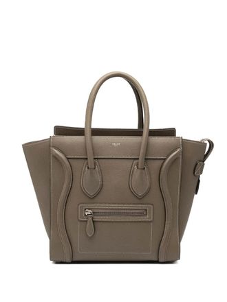 Celine 2019 Micro Leather Luggage tote bag - Marrone