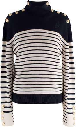J.W.Anderson Navy Striped Merino Wool Turtleneck Jumper Size XS