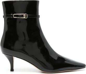 Twin-Set buckle detailing ankle boots - women - Polyurethane/Calf Leather/Rubber - 41 - Black