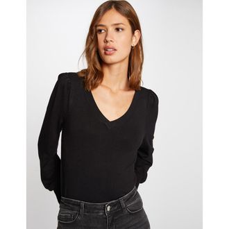 Morgan Trui in fijn tricot met V-hals