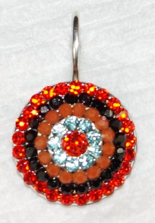 Mariana Womens St Barts Starburst Earrings In Black / Orange / Blue