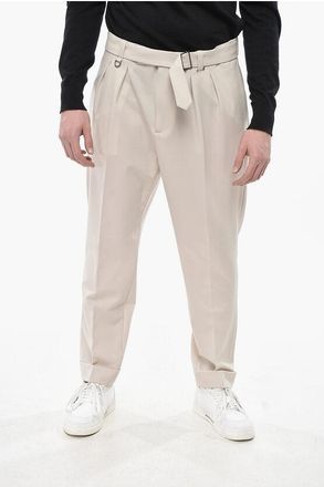 Paolo Pecora Wool-Blend 4-Pocket Trousers With Belt size 46