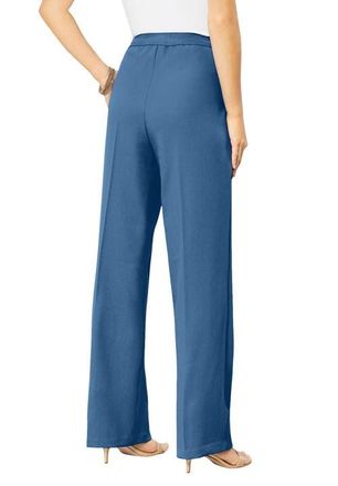 Roaman's Plus Size Wide Leg Bend Over Pant in Dusty Indigo at Nordstrom, Size 38