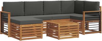 vidaXL Conjunto De Sof&aacute;s De Exterior 7 Uds. Natural Y Antracita Vidaxl