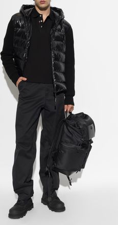 Moncler Polo With Logo Patch, Mens, Black