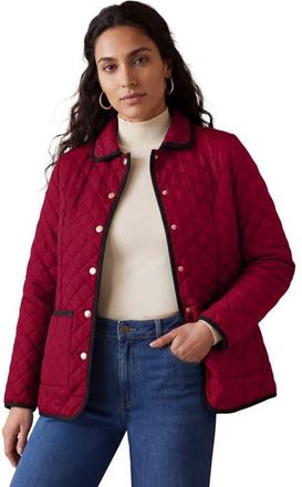 Jessica London Snap Front Quilted Coat in Rich Burgundy at Nordstrom, Size 18