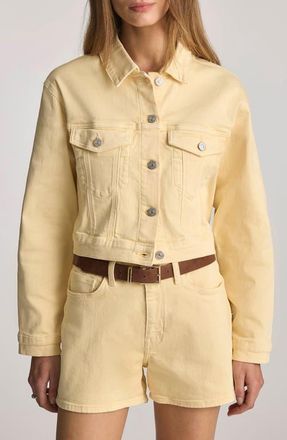 Mavi Harmony Denim Trucker Jacket in Faded Lemon Denim at Nordstrom, Size X-Large