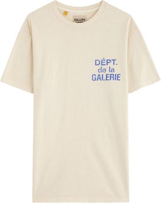 Gallery Dept. Mens French Logo T-Shirt - Cream Cotton - Size X-Large