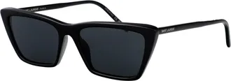 Saint Laurent Womens Sunglasses Sl737 Mica Thin Black Acetate Black-Black-Black Black/black/black