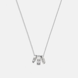 Coach Womens Kissing C Rondell Necklace - Silver Metal - One Size