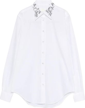 Xacus Blouse met verfraaide kraag - Wit