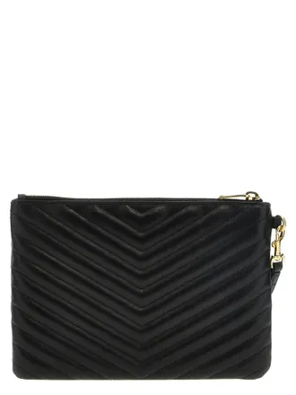 Saint Laurent Womens Black Calfskin Clutch Bag