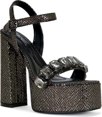 Azalea Wang Kamilla Ankle Strap Platform Sandal in Black at Nordstrom, Size 6.5