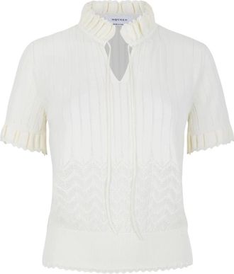 Alexander McQueen Round-neck Truien - Dames - Ronde hals truien - Wit - XS - Truien & Vesten