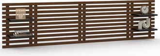 IDMarket Idmarket - Testiera Effetto Doga 240 Cm In Legno Invecchiato E Ripiani Neri Ava