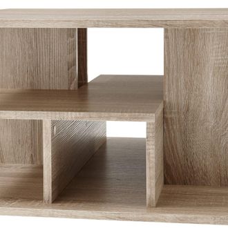 Calicosy Mesa de centro con ruedas y almacenamientos l76 cm - efecto roble