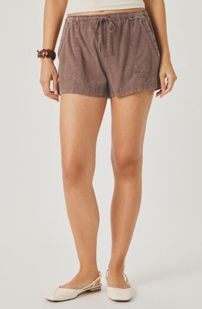 Splendid Rosalie Tie Waist Shorts in Wicker Brown at Nordstrom, Size X-Small