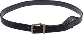 Dolce & Gabbana Mens Blue Leather Logo Belt