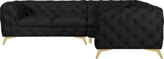 HOME AFFAIRE Chesterfield-Sofa »Ecksofa GLYNIS L-Form mit Wellenunterfederung, Masse B/T/H 264/204/75cm« aufwändige Knopfheftung, moderne Chesterfield Optik, Fussf