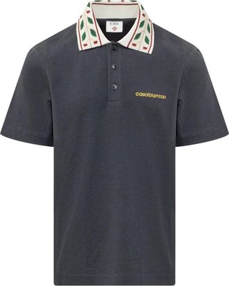 Casablanca Tops, Heren, Blauw, L, Katoen, Laurel Pique Polo
