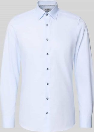 Olymp Level 5 Slim Fit Businesshemd aus Baumwoll-Mix mit Kentkragen in Bleu, Gr&ouml;&szlig;e 38