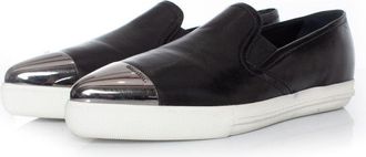 Miu Miu slip on sneakers in black leather