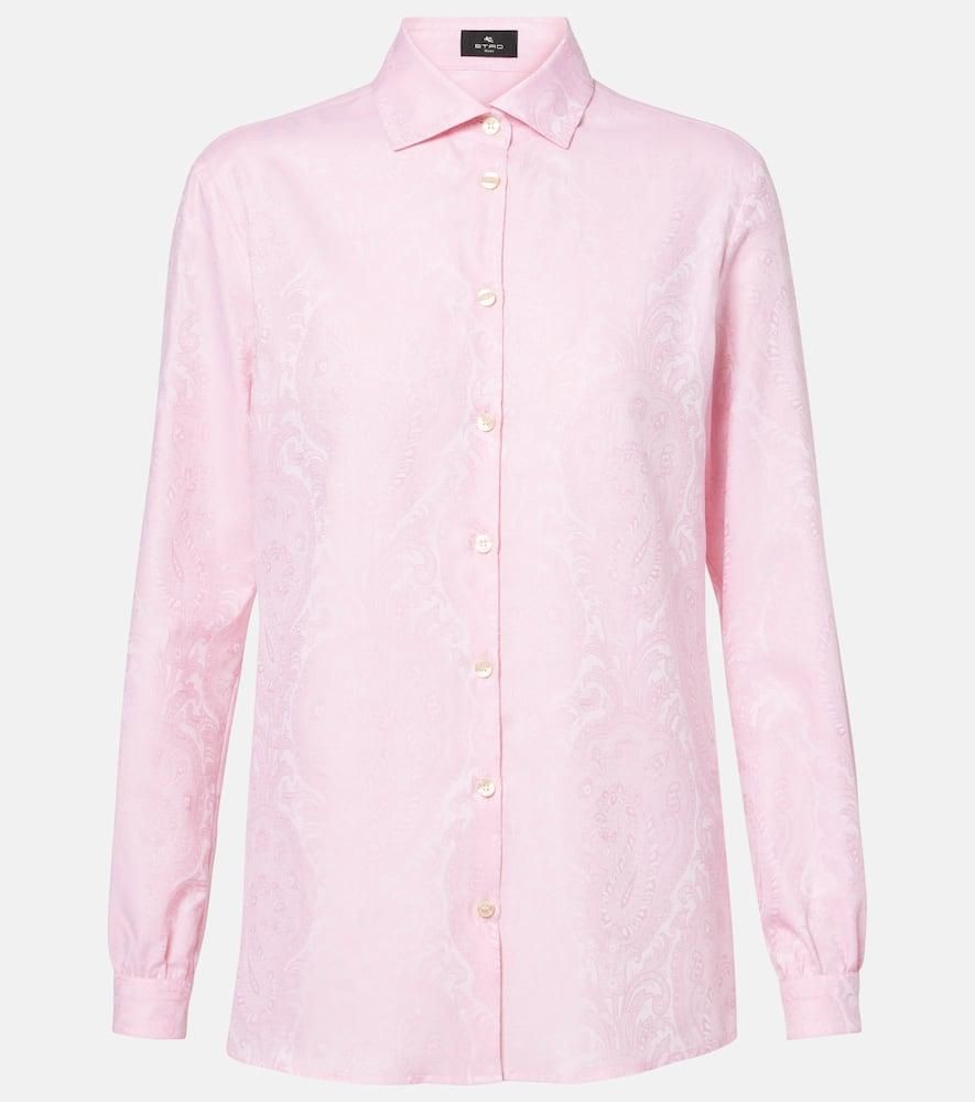 G Kero Chemise Soie Rose Etro Chemise En Jacquard De Coton Dès 315