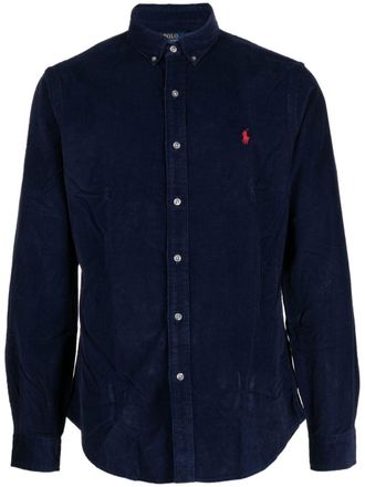 Polo Ralph Lauren Camicia a coste con logo - Blu