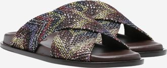 Missoni Womens Sandals Crossed Sequin Multicolour Viscose