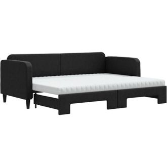 vidaXL Vidaxl - Sof&aacute; Cama Nido Con Colch&oacute;n Tela Negro 80x200 Cm