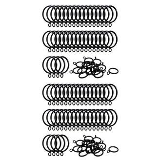 OEM 80 Anillas Met&aacute;licas Para Cortinas De 38 Mm (1,5) De Di&aacute;metro Interior, Anillas Para Cortinas Con Ojales - Negro