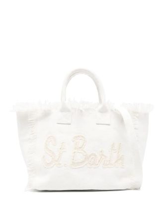 MC2 Saint Barth embroidered-logo beach bag - White